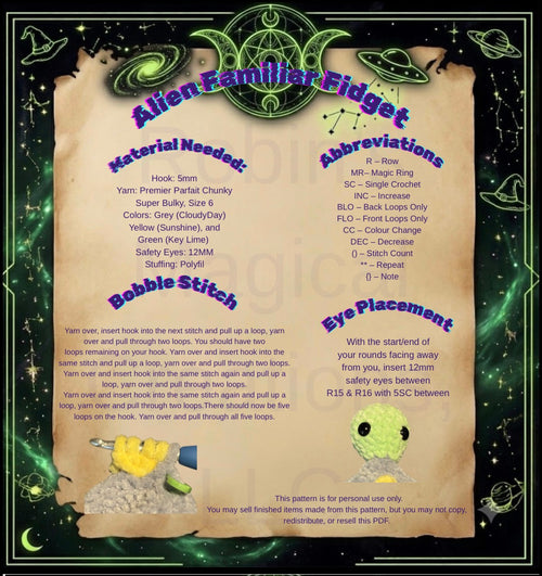 Alien Familiar Fidget Pop (PDF Pattern Only)