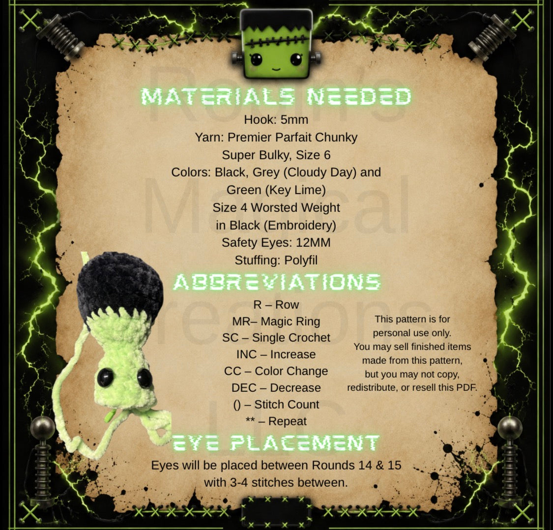 Frankenstein Pop (PDF PATTERN ONLY)