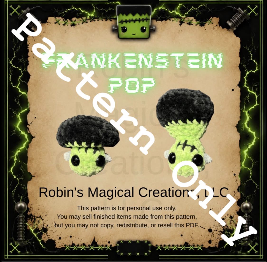 Frankenstein Pop (PDF PATTERN ONLY)